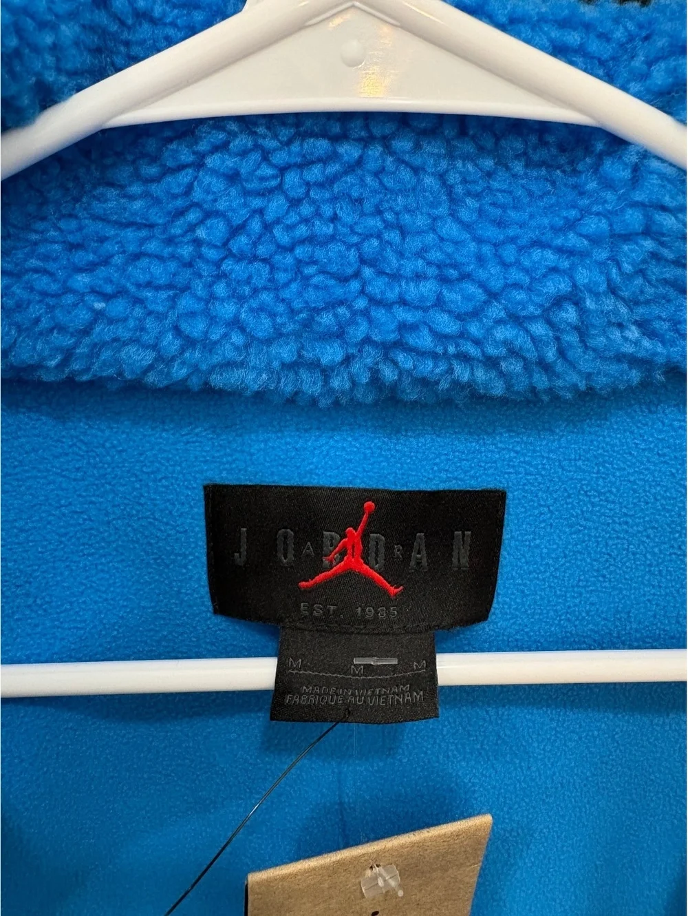 (New) Nike Jordan Blue Sherpa Fleece Jacket with Zip Pocket